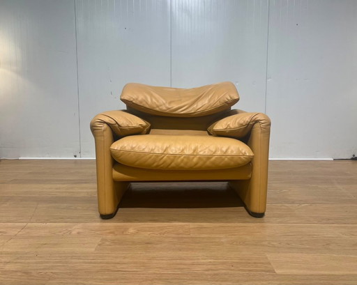 Nieuwstaat Cassina Maralunga Fauteuil Bruin Leer