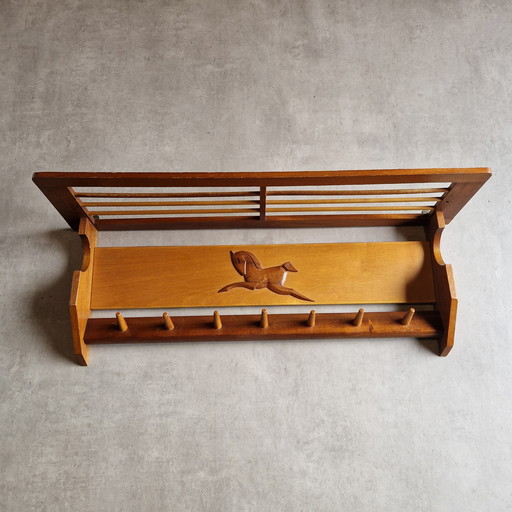 Perchero vintage de los años 60 Perchero danés Perchero de pared de madera