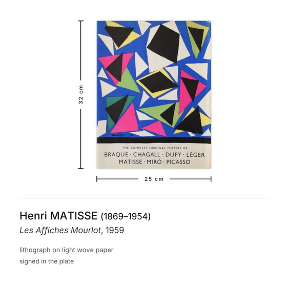 Henri Matisse Lithograph Les Affiches Mourlot 1959 – Lithographs & prints, Paper (photo 3 of 5)