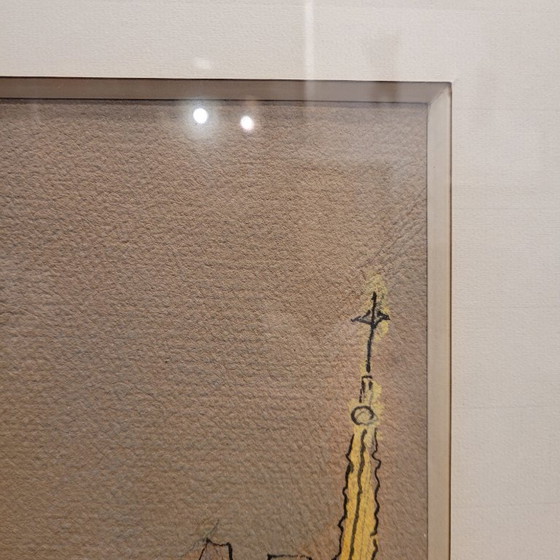 Image 1 of Aquarelle sur papier « Pont Marie, Paris », post-impressionnisme, signée Gilis, 1962 - France