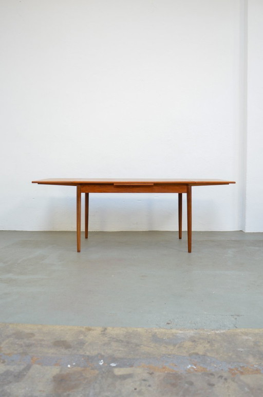 Vintage dining table, kitchen table, teak, mid-century, 60s/70s, extendable, retro