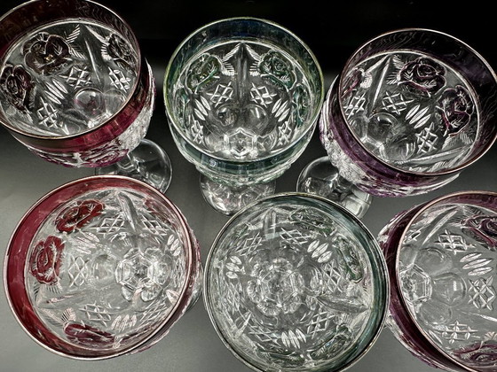 Image 1 of Copas de vino de cristal de plomo, Alemania, década de 1960, Anna Hütte