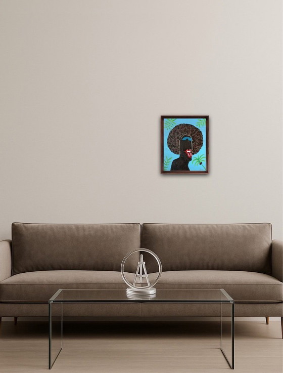 Image 1 of Acryl auf Leinwand. Größe 30 x 24 cm. Moai-Serie.