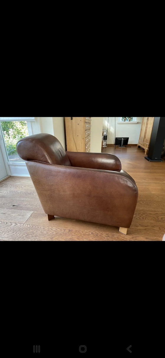 Image 1 of 2x fauteuils Molinari avec Poef Bruin