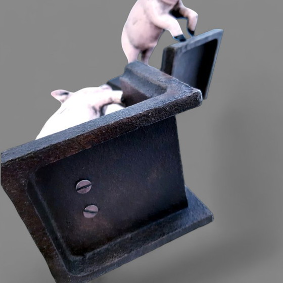 Image 1 of Ensemble de serre-livres en fonte en forme de cochon