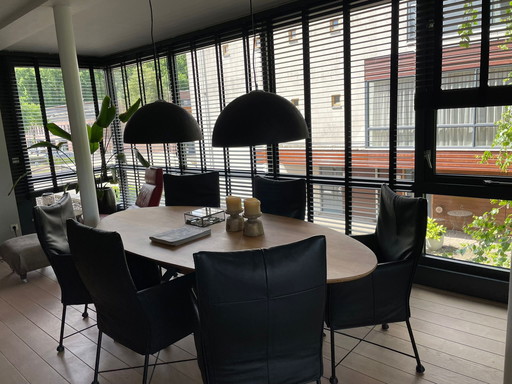 Montis Chaplin 6 chaises de salle à manger en cuir noir