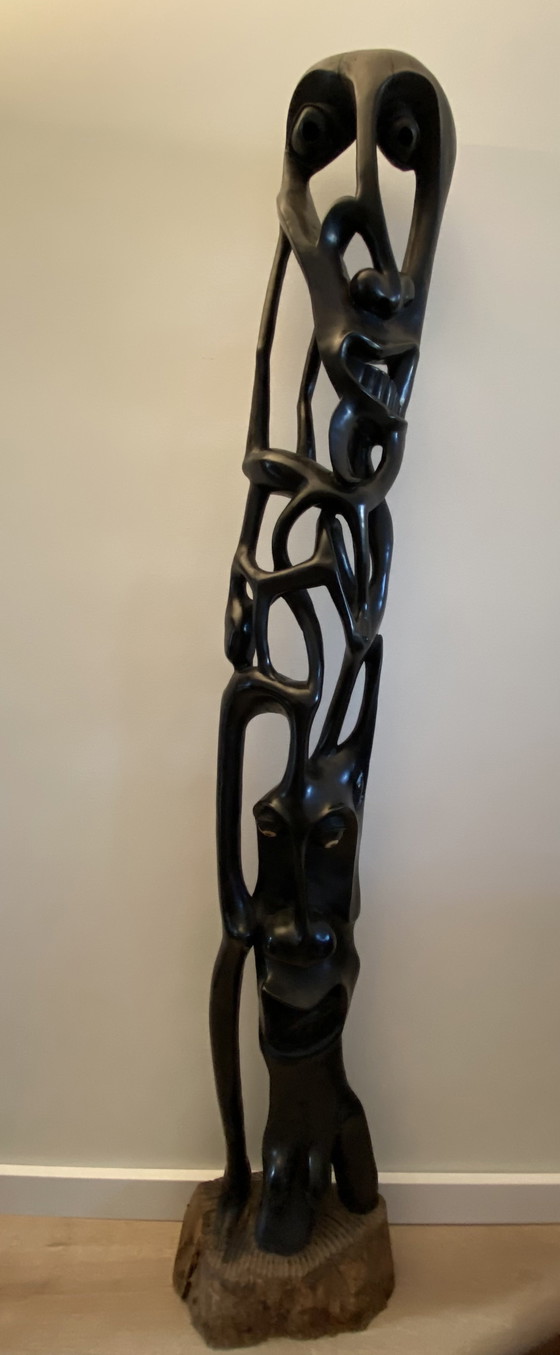Image 1 of African ebony statue - Tanzanian woodcarving