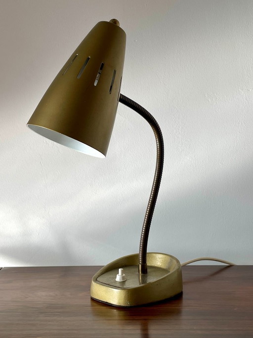 Lampe de table à col de cygne Pifco originale britannique des années 1960