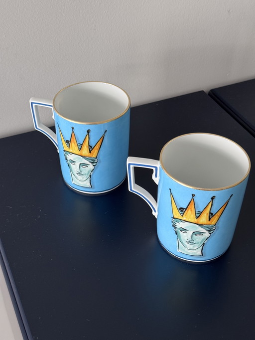 2 Tasses Ginori 1735 – Il Viaggio di Nettuno (Bleu Mer)