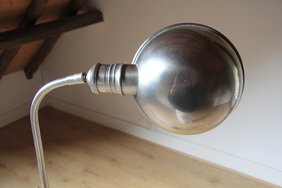 Image 1 of standing adjustable chrome lamp in bauhaus style fa Flamant