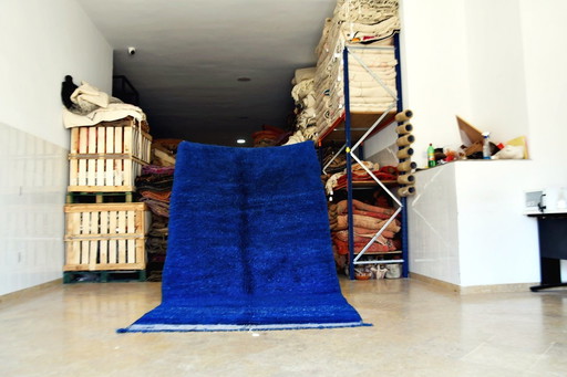 Indigoblauer Vintage-Teppich Beni M'Guild - 270 x 160 cm