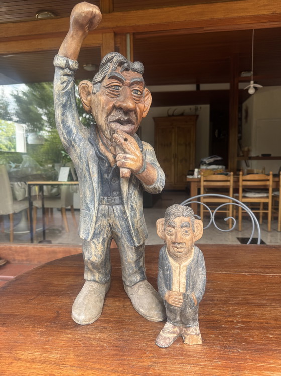 Sculpture de Serge Gainsbourg en Bois Sculpté – Pièce Unique – 63 cm – Objets déco, Wood (photo 9 of 9)