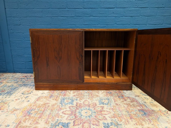 Image 1 of Meuble vinyle vintage en palissandre, fabriqué par Kai Winding pour P. Jeppesen Mobelfabrik, années 1960