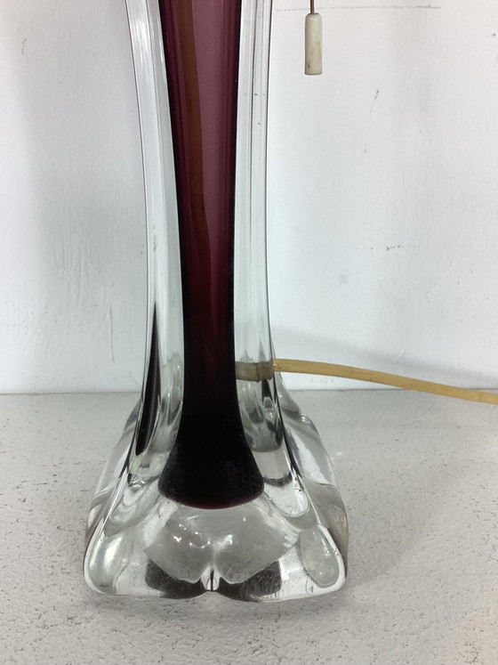 Image 1 of Vintage Sixties Flygsfors large glass lamp Swedish Paul Kedelv