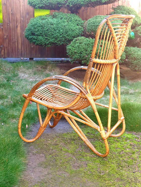 Image 1 of Special Vintage Rattan Rohé Design Armchair