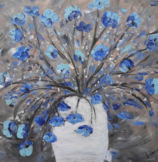 3 flower paintings