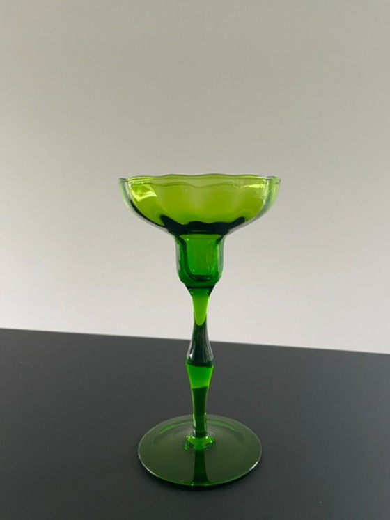 Image 1 of Vintage Scandinavische Glazen Kandelaar