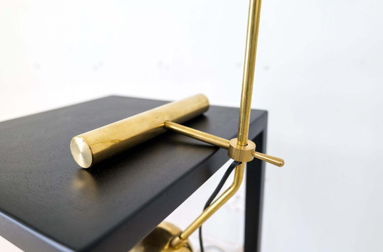 Image 1 of Italiaanse Moderne Tafellamp Messing, Stilnovo Stijl