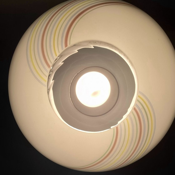 Murano Glass Sphere Pendant Lamp, 1970s, Metal, Plastic, Multi Color (photo 7 of 13)