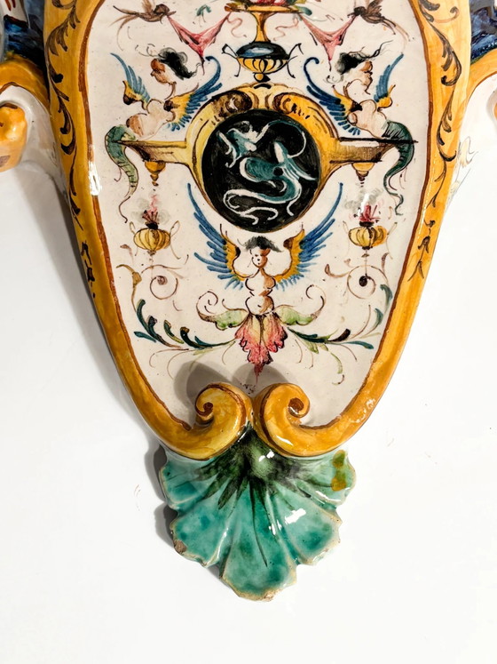 Handbemaltes Keramikregal aus Faenza, Anfang des 20. Jahrhunderts – Dekorative Objekte, Ceramic (photo 3 of 15)