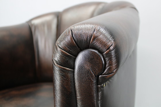 Image 1 of Vintage leren fauteuil, Tsjecho-Slowakije