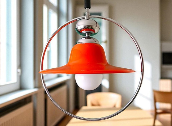 Image 1 of Space Age oranje uitschuifbare keuken eetkamer hanglamp