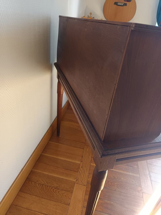 Image 1 of Escritorio escalonado Art Déco en roble claro.