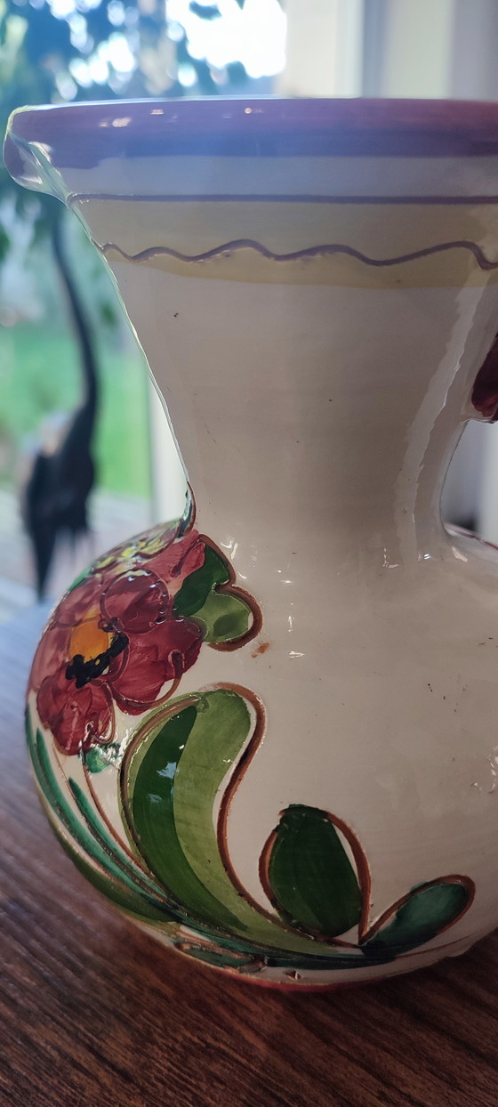 Image 1 of Antique Italian ceramic pitcher