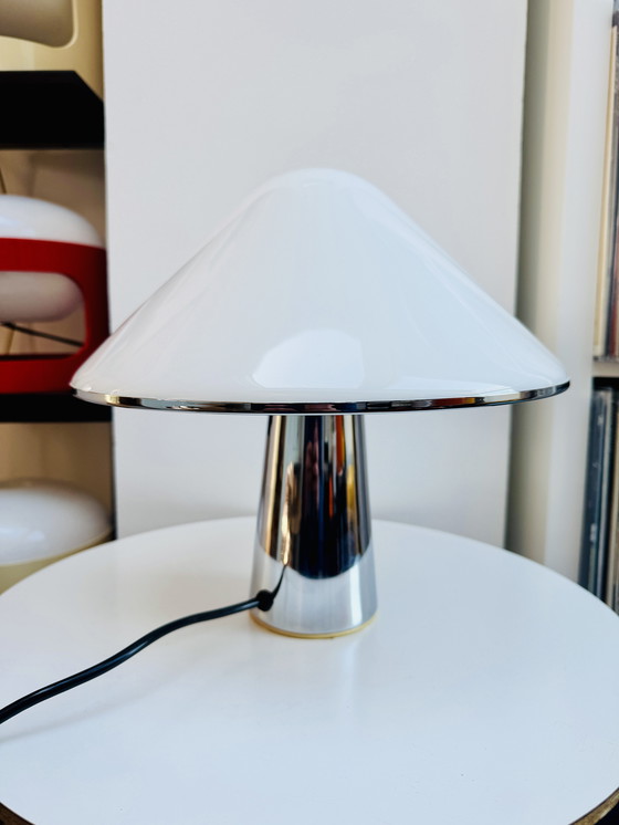 Image 1 of Lampe de table vintage Harvey Guzzini Elpis Mushroom - Mid-Century Modern Italian Design (1968-1982)