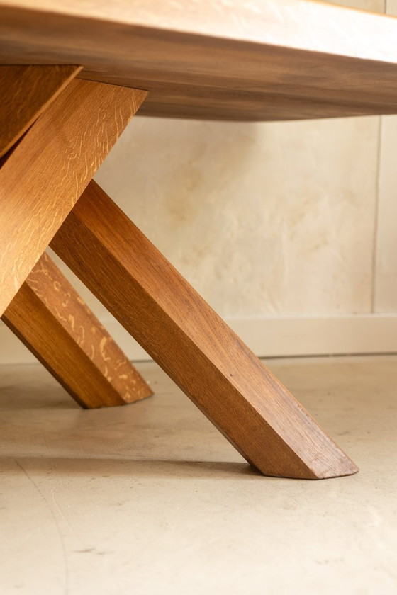Image 1 of Pierre Chapo. Dining table model “T35D”, in light oak.