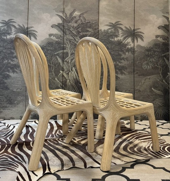 Image 1 of 4 VIVAI DEL SUD ROTAN BAMBOE EETKAMER STOELEN 