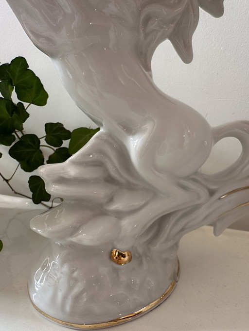 Porcelain horses capodimonte style from Italy 1960s