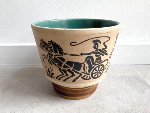 1 vaso da fiori grande vintage in ceramica tedesca Uebelacker – plantenbak