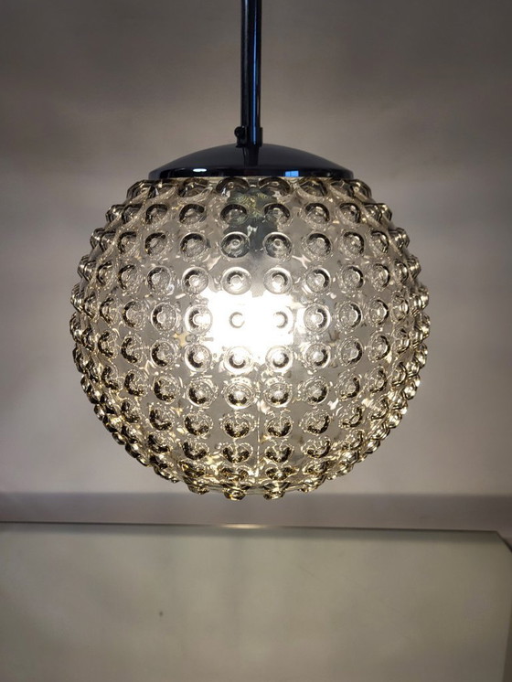 Image 1 of Rolf Kruger pendant lamp, Staff Leuchten, bubble glass pendant lamp, 1970s