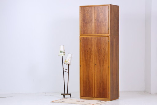 Beautiful vintage closet | Mid - Century linen cupboard | 60s wardrobe | with clothes rail & shelves #07-05