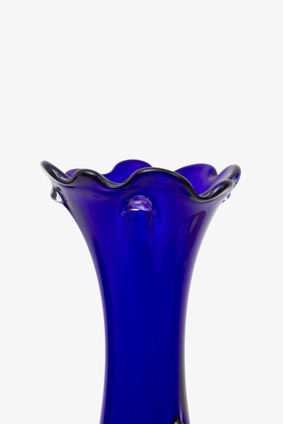 Image 1 of Vaso a calice in vetro di Murano blu