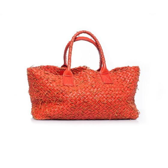 Image 1 of Bottega Veneta, Red cabas tote with pouch