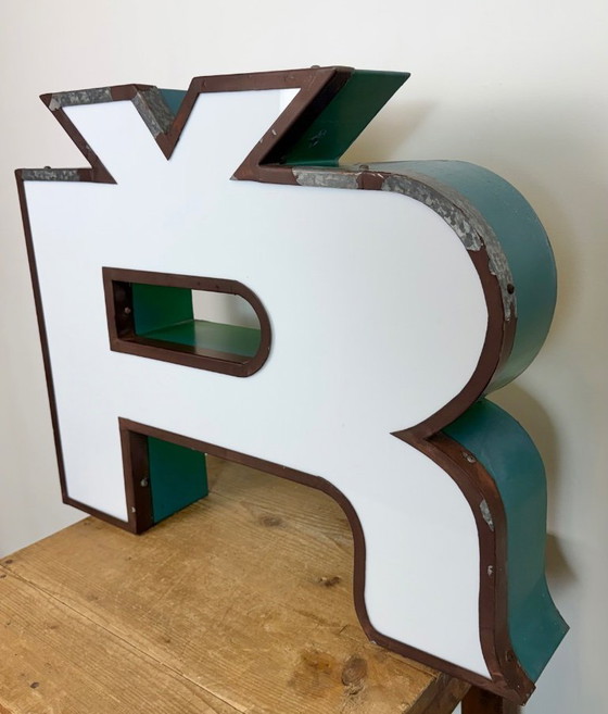 Image 1 of Large Vintage Illuminated Advertising Letter Ř , 1960s