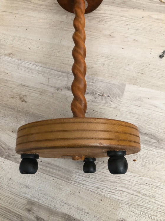Image 1 of Antique wooden pipe stand - 53 cm high with turned column