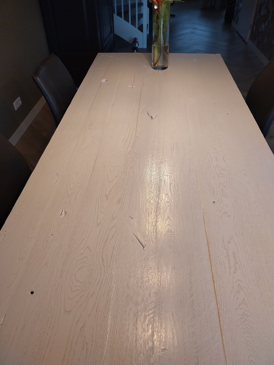 Image 1 of Table de salle à manger blanche peinte de Novastyl