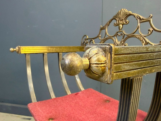 Silla Dante de estilo renacentista, década de 1960. – Sillas y sillones, Metal, Textile (photo 11 of 13)