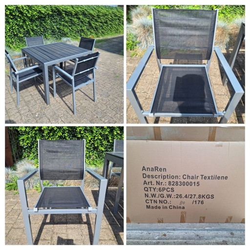 800 Chaises de jardin textile noir, entièrement NEUVES