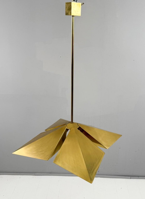 Image 1 of Lampada a sospensione/soffitto in ottone di Vereinigte Werkstätten, Germania, anni '70
