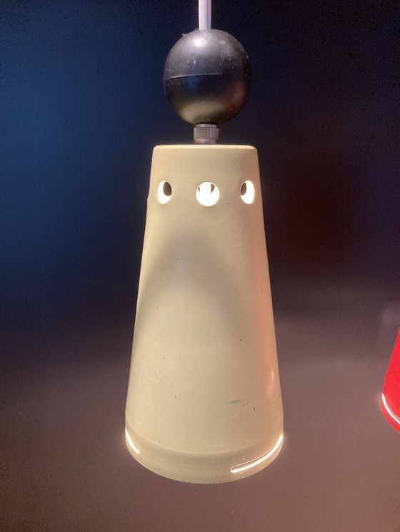 Image 1 of 3x vintage hanglampjes (jaren 60) in 3 kleuren