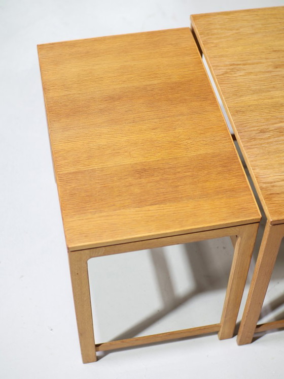 Image 1 of Nesting tables oak side tables Danish vintage