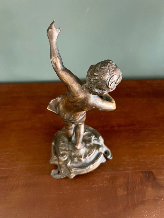 Zeldzaamheid! Art Nouveau Brons van Farbel Jüngling gesigneerd en met gieterijstempel – Beeldhouwkunst, Bronze (photo 5 of 9)
