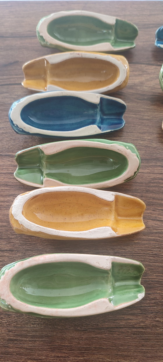 Poggiacoltelli vintage provenzale a forma di cicala in ceramica smaltata – céramique provençale Vallauris (photo 6 of 10)