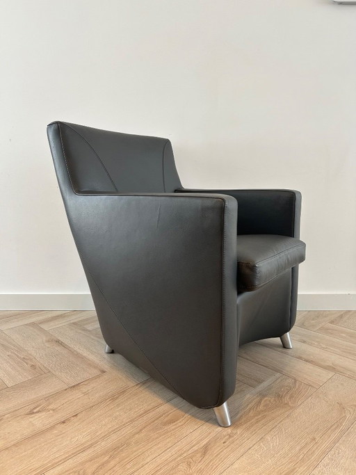 Poltrona Leolux Dolcinea – Pelle grigio scuro | Design di Jan Armgardt