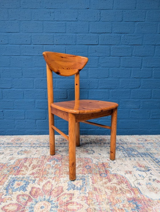 Image 1 of Vintage grenen eettafel met vier stoelen, jaren 70