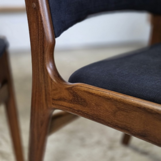 Image 1 of 4x Erik Buch vintage jaren 60 Deense stoel gerestaureerd teak